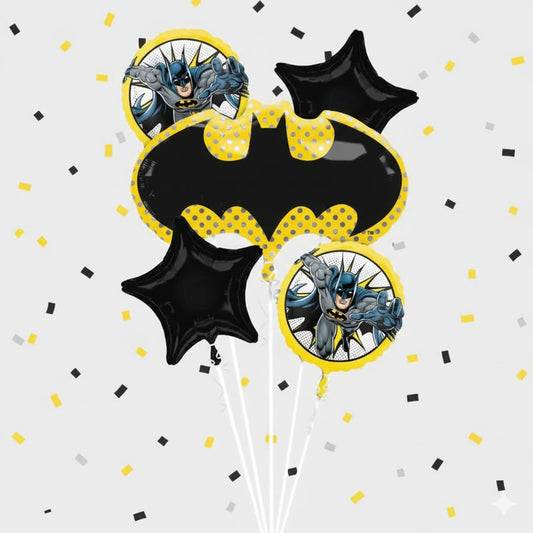 Batman Birthday Party 5 Piece Balloon Bouquet.