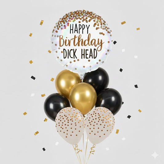 Funny 'Dick Head' Birthday Party Balloon Bouquet
