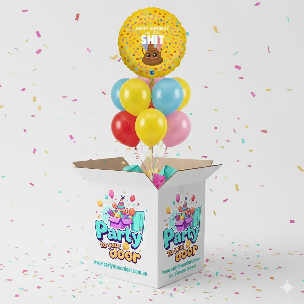 Poop Emoji Funny Happy Birthday Balloon Bouquet